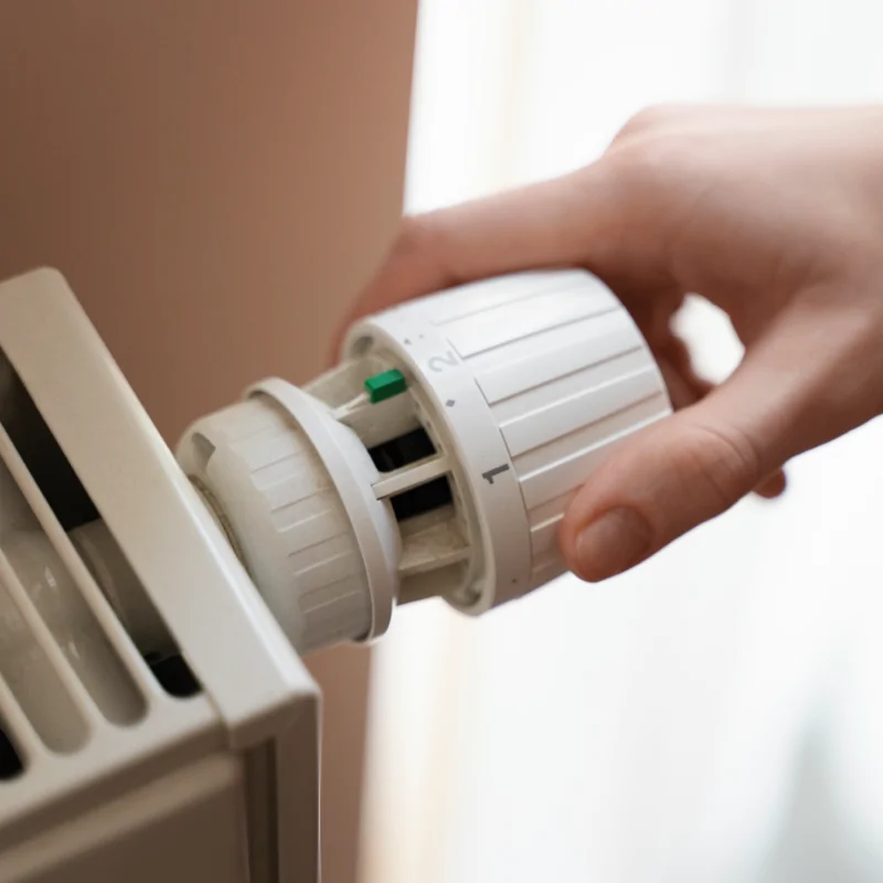 Close Up Hand Turning Up Heater
