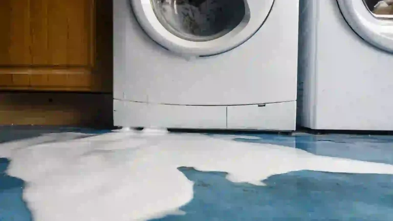 Washing machine has leaked soapy water on floor